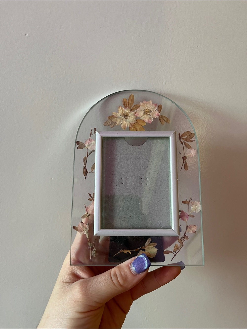 Vintage Floral Arched Pressed Flower Photo Frame